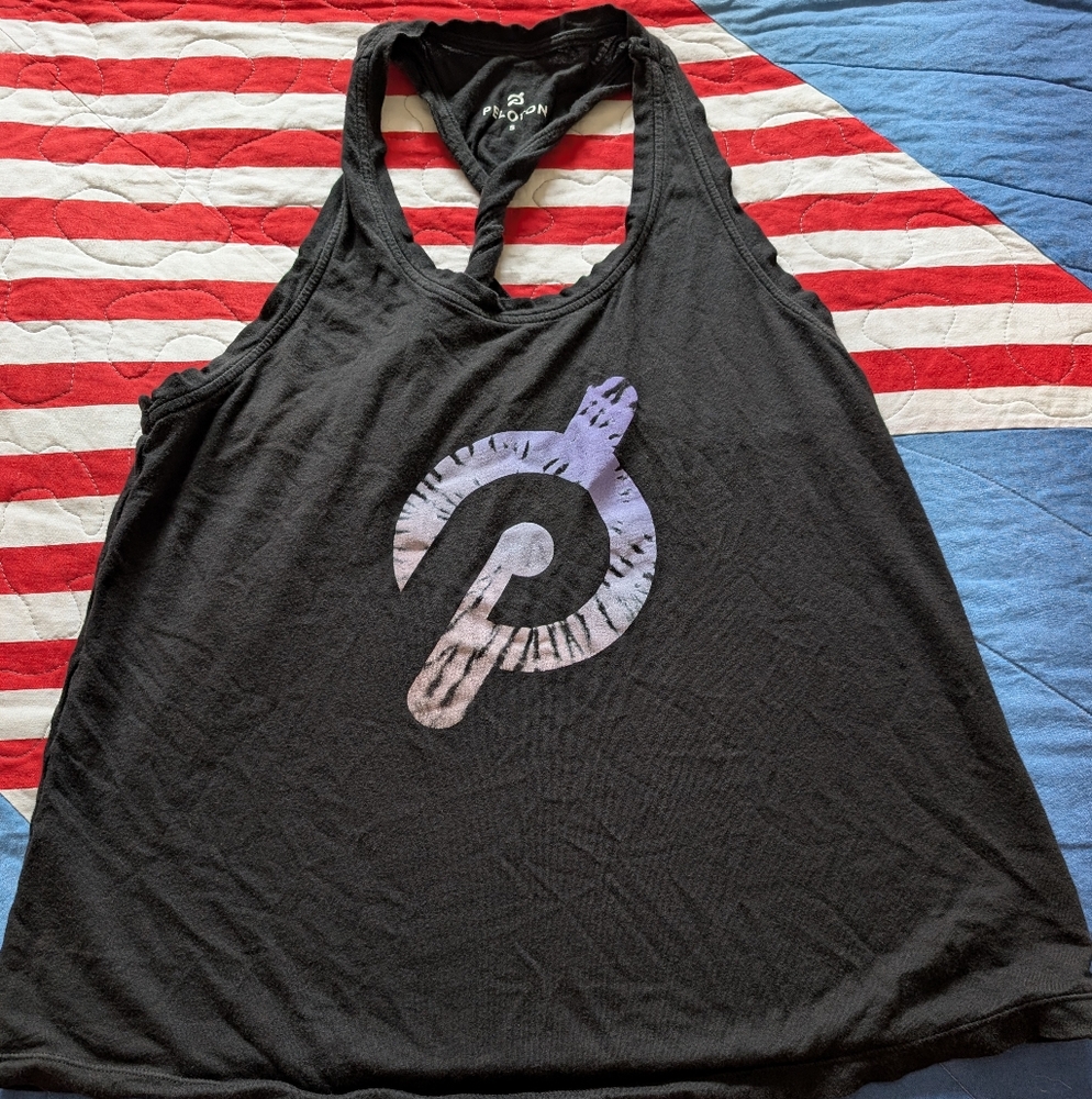 Dark Gray Relaxed Tank Top with Circular Design in Purple